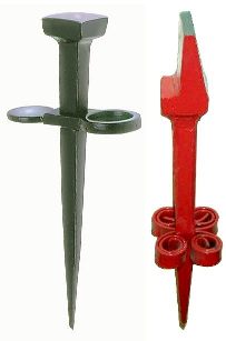 Two scythe anvils