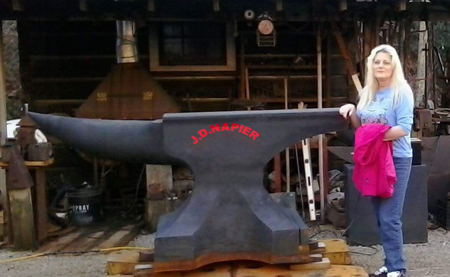 6500 pound anvil and Mrs. Ruby Walters