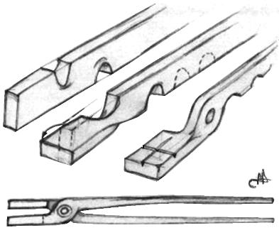 Drawing out flat making tongs