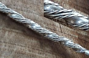 twisted silver wires in bundle