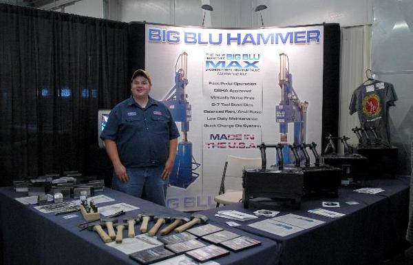 Big BLU Hammer Mfg. Co. Booth - Maker of air power hammers and blacksmiths tools.