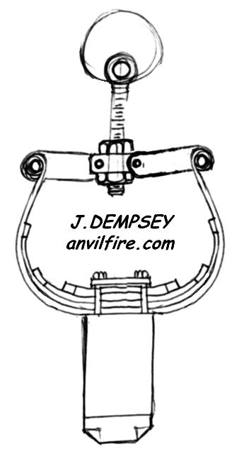 Power hammer linkage drawing by Jock Dempsey
