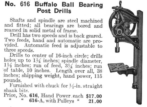 Buffalo Hand Crank Drill Press Catalog Page
