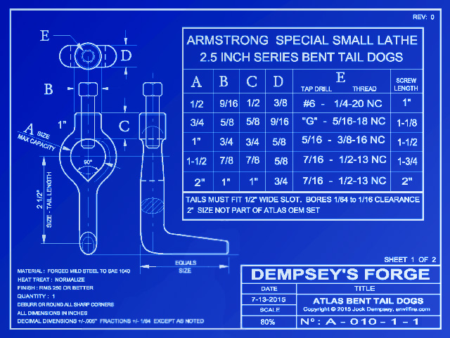 Armstrong Dimension Sheet by JOck Dempsey