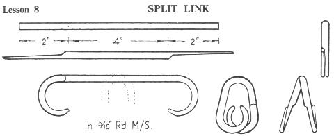 Drawing, steps to make a chain split link