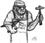 Cartoon characterture of Paw-Paw, Click to goto Paw-Paw's Corner