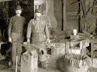 19th Century Blacksmiths and Shop Photo from Gill Fahrenwald