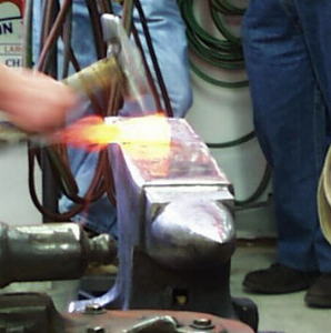 Forging on polished anvil