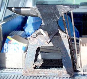 Lone anvil on cast iron stand