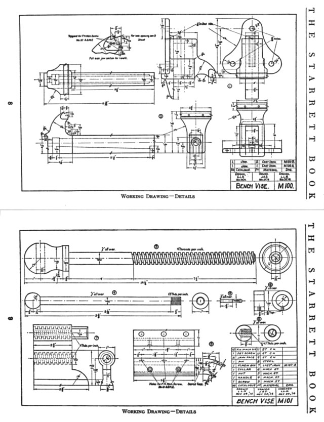 Bench Vise example detail drawings.