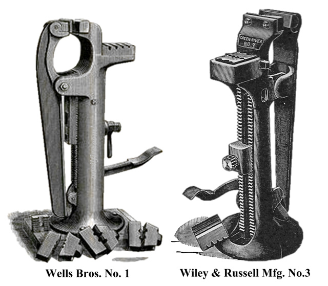 Wells Bros. and Wiley and Russell Mfg Caulking Vises