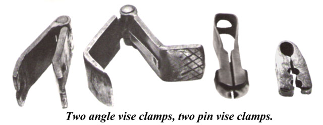 Professional Smithing - Donald Streeter p.14 Two angle vise clamps and two pin vise clamps.