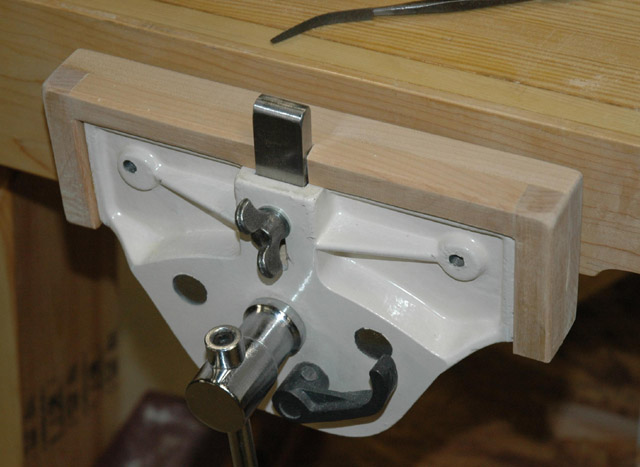 Wood working vise on bench